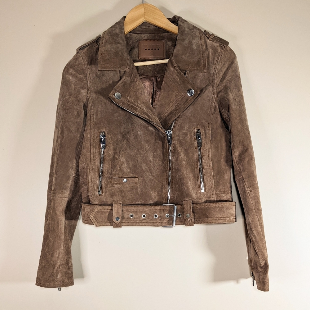 BlankNYC Suede Belted Moto Jacket Size S